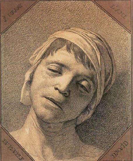 David, Jacques-Louis Head of the Dead Marat France oil painting art